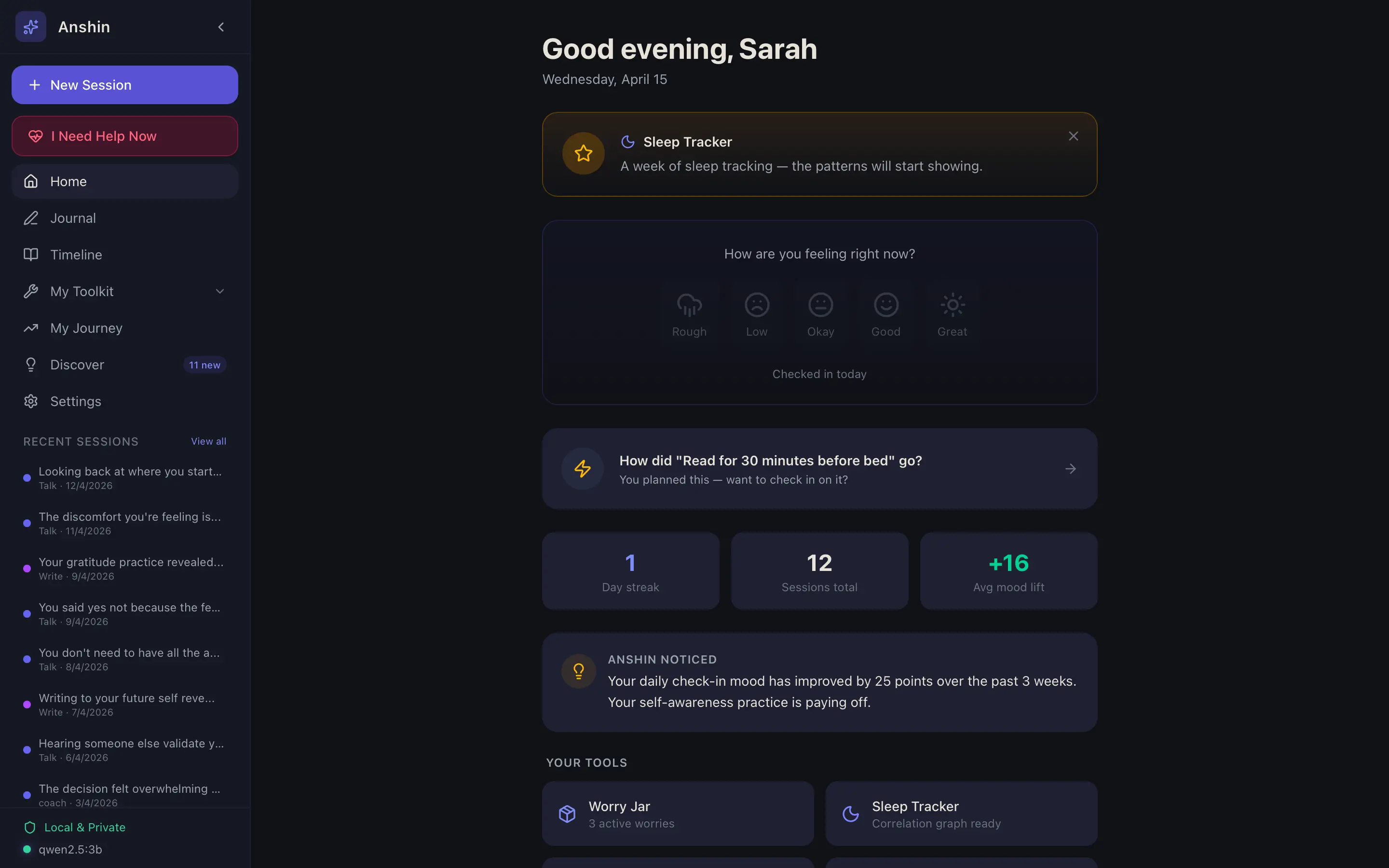 Anshin Home Dashboard screenshot